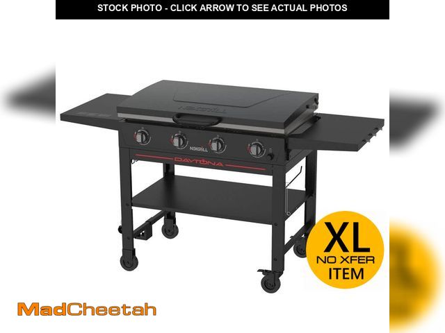 Lot 74-13739743 - Nexgrill Daytona 4-Burner Propane Gas Griddle with Lid in Black - UNUSED