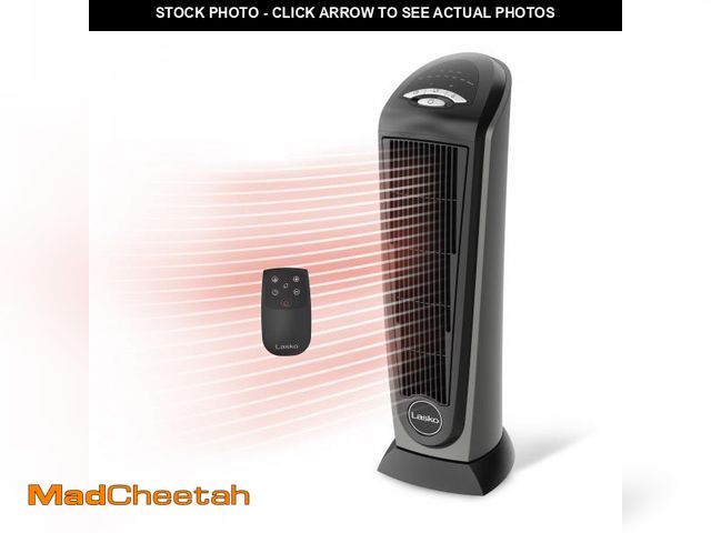 Lot 74-12511995 - Lasko 23" 1500W Oscillating Ceramic Electric Tower Space Heater with Remote Control, 751320, Black -...