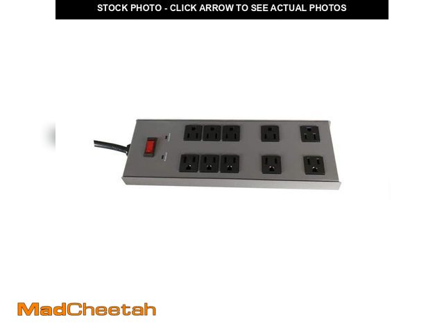 Lot 74-14315824 - Commercial Electric 15 ft. 10-Outlet Metal Surge Protector, Gray - UNUSED