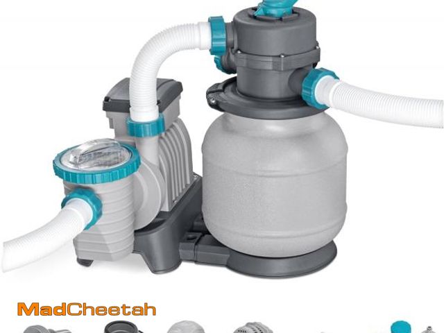 Lot 74-12426441 - Bestway 58498E Flowclear 1500 GPH Sand Filter Pump for Above Ground Pools - USED