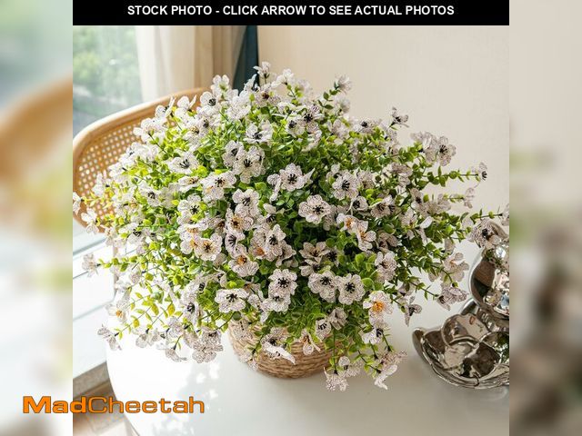 Lot 74-14266557 - DUYONE Artificial Flowers Outdoor,UV Resistant Realistic Garden Artificial Plants,Bright 16 Bundles ...