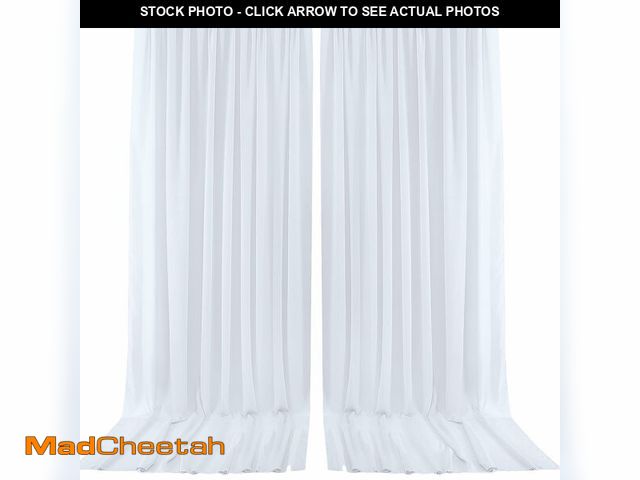 Lot 74-12704564 - PARTISKY 10x10ft White Chiffon Sheer Backdrop Curtains (2 Panels 5x10ft Each) -Wrinkle-Free Drapes f...