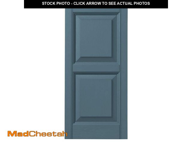 Lot 74-12675523 - Ply Gem 12 in. x 31 in. Raised Panel Polypropylene Shutters Pair in Coastal Blue - UNUSED