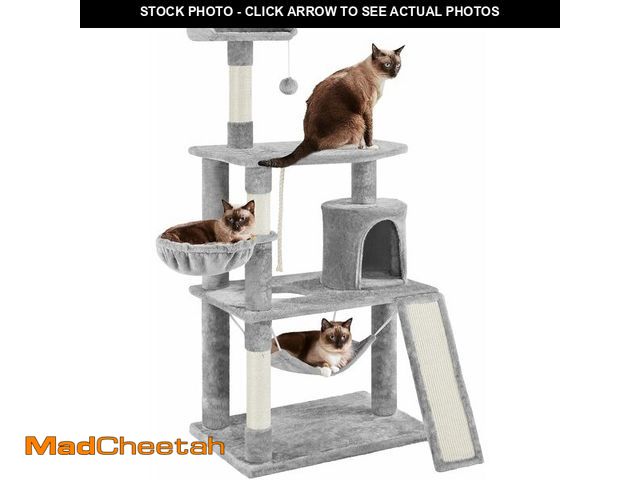 Lot 74-12633475 - Yaheetech 63.5in Multi-Level Cat Tree Tower Condo with Scratching Posts, Platform &amp; Hammock, Cat...