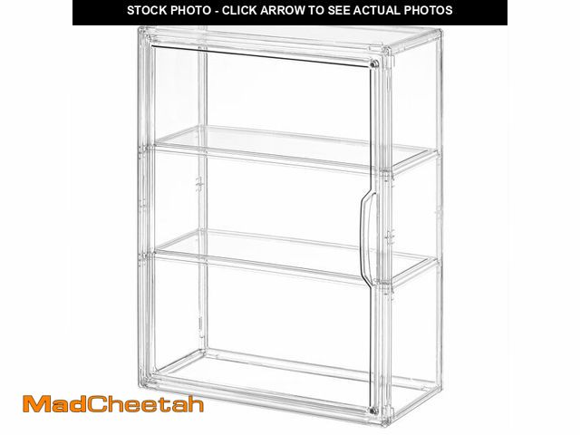 Lot 74-13576100 - VGLXTRNT 3 Tier Clear Display Case for Figures, Wall-Mounted Acrylic Storage Organizer Box, Stackabl...