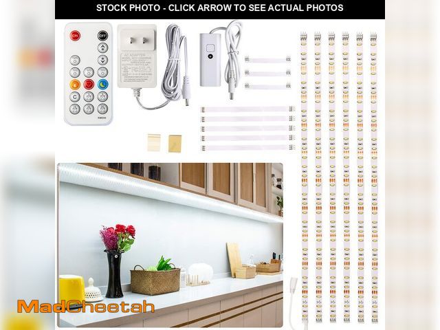 Lot 74-13576520 - WOBANE Under Counter Light, Dimmable LED Under Cabinet Lighting, 6 PCS LED Strip Light Bars with Rem...