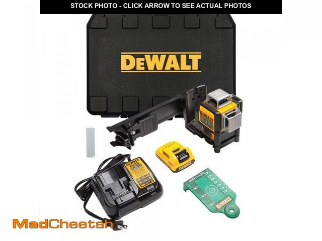 Lot 74-10162039 - DEWALT 12V MAX Lithium-Ion 100 ft. Green Self-Leveling 3-Beam 360 Degree Laser Level with 2.0Ah Batt...