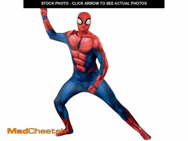 Lot 74-14269847 - MARVEL Spider-Man Official Adult Deluxe Zentai Halloween Costume - Stretch Spandex with Hidden Zippe...