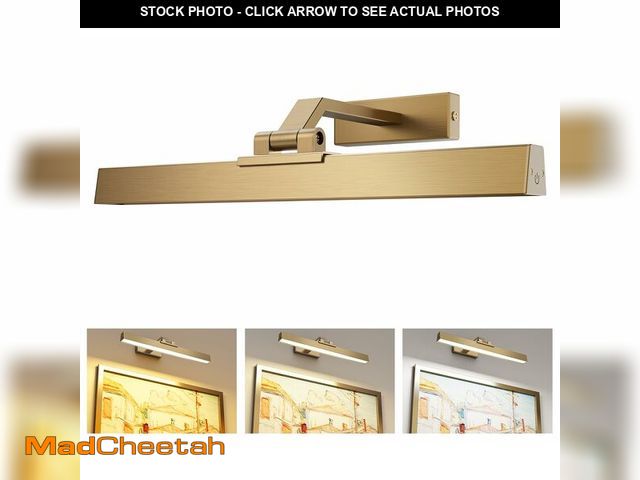 Lot 74-13711797 - Afyuol Picture Lights for Wall, Brass Battery Operated Picture Light 16in Art Light CCT Dimmable Rec...