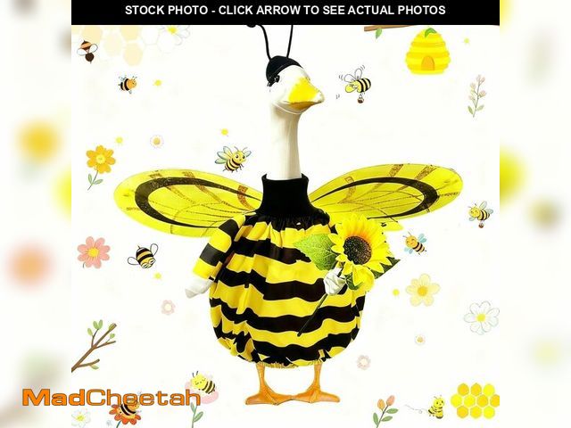 Lot 74-13719980 - Spring Porch Goose Outfit for 20-23 Inch Concrete Goose Clothes, Bee Porch Goose Costume Funny Cemen...