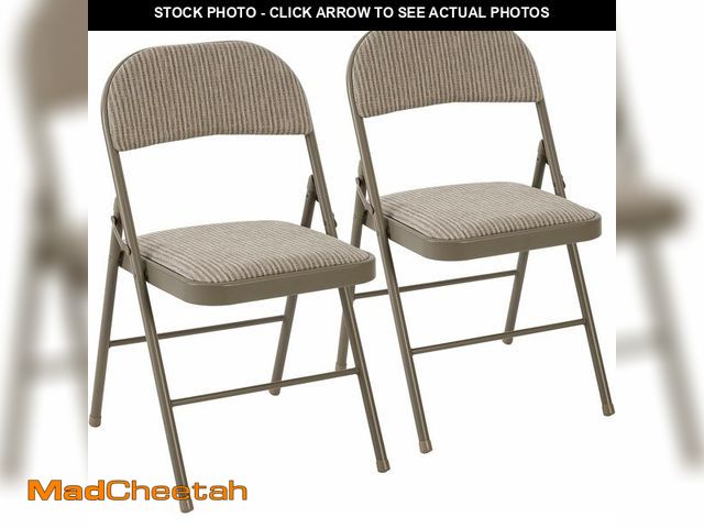 Lot 74-13382276 - DUMOS 2 Pack Folding Chairs with Padded Cushion and Back - Fabric Stackable Portable Dining Chiars S...