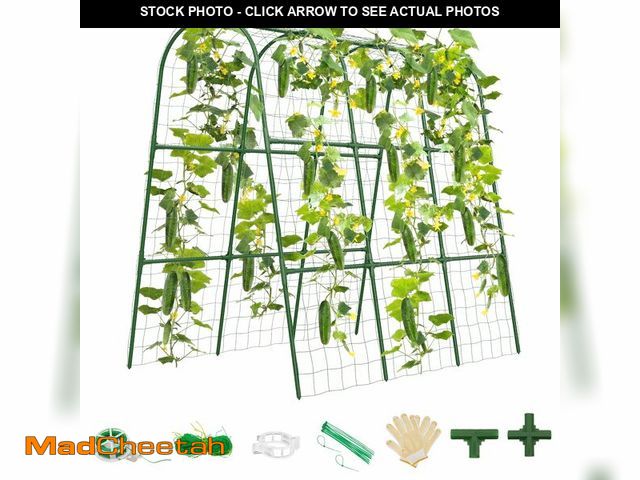 Lot 74-13966177 - TOCCYARD Cucumber Trellis for Raised Bed, U-Shape Garden Trellis for Climbing Plants Outdoor, Metal ...
