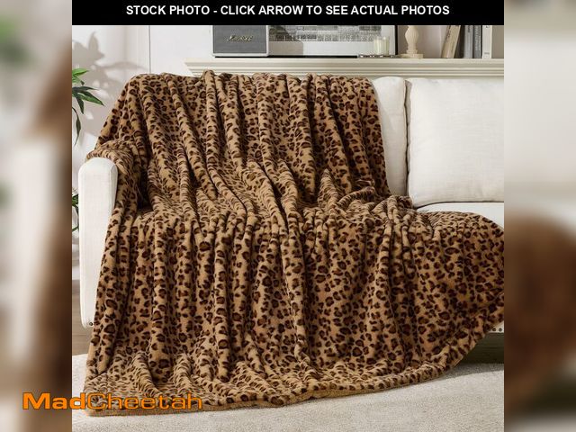 Lot 74-13569389 - GALMAXS7 Cheetah Throw Blanket, Double-Sided Plush Fluffy - Luxury Faux Fur Leopard Print Blanket, S...