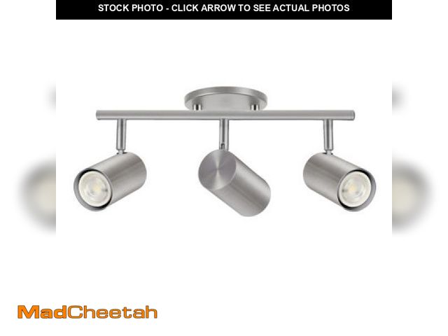 Lot 74-12531115 - 2 ft. 3-Light Brushed Steel LED Track Lighting Kit - UNUSED