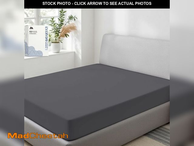 Lot 74-12605284 - Mayfair Linen 100% Organic Cotton Percale Weave Fitted Sheet King Size, Dark Grey, 1 Deep Pocket Kin...