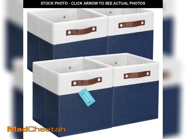Lot 74-11554741 - OrganiHaus 11x11 Fabric Cubes Storage Bins Set of 4, Foldable Collapsible Fabric Storage Bins for Or...