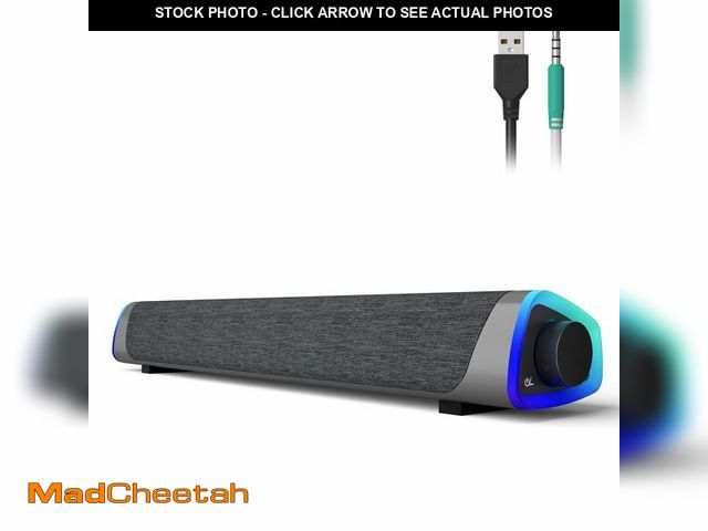 Lot 74-13548587 - SOULION R30 Computer Speakers, USB Powered PC Speaker, Colorful LED Lights with Switch Button, 3.5mm...