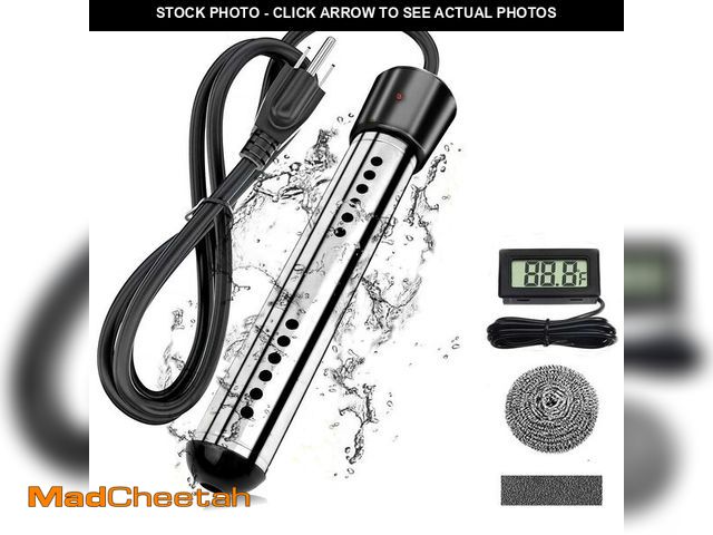 Lot 74-12431726 - 2000W Immersion Water Heater, Portable Bucket Water Heater with Digital LCD Thermometer,Electric Sub...