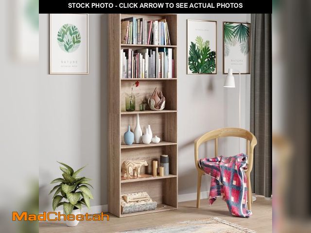 Lot 74-12512482 - Homfa Modern 6-Tier Bookshelf, 70.8" Tall Bookcase Wood Free Standing Shelving Unit for Office Livin...