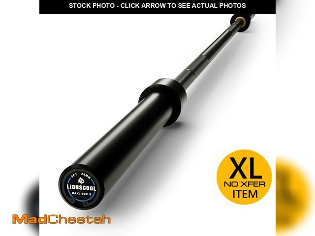 Lot 74-12693084 - LIONSCOOL Premium 6ft Barbell (Black E-coating, 6FT, 500LBS) - UNUSED