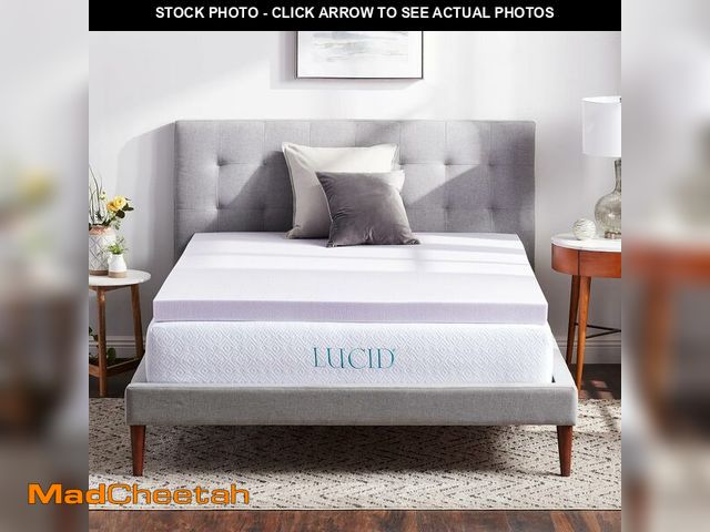 Lot 74-13331600 - Lucid 3 Inch Lavender Memory Foam Mattress Topper, Twin XL Size - Essential Oil Infusion - Deep Plus...
