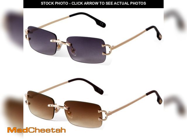 Lot 74-13951189 - JUDOO Fashion Rimless Rectangular Sunglasses for Women Men Vintage Narrow Eyewear - UNUSED