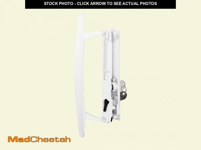 Lot 74-12531942 - Prime-Line Sliding Glass Door Handle Set, 6-5/8 in., Diecast, Hook Style, Flush Mount, Keyed - UNUSE...