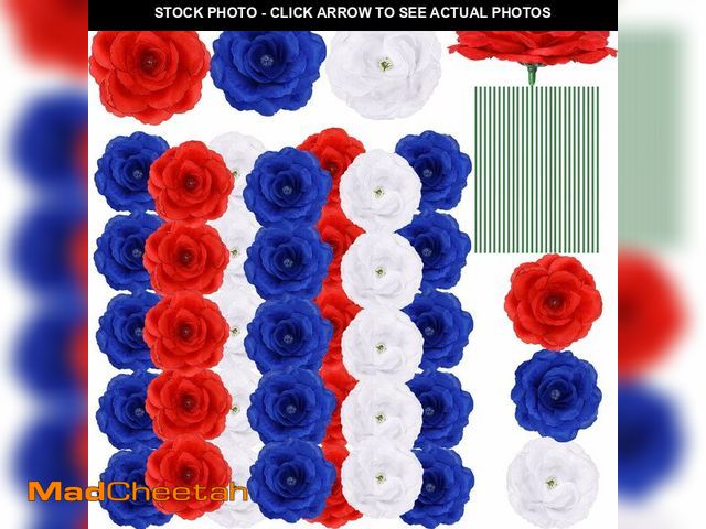 Lot 74-14387275 - Yunlly 100 Pcs Artificial Flowers Fake Silk Roses Long Stem Rose Bouquet Wedding Party Home Decor fo...