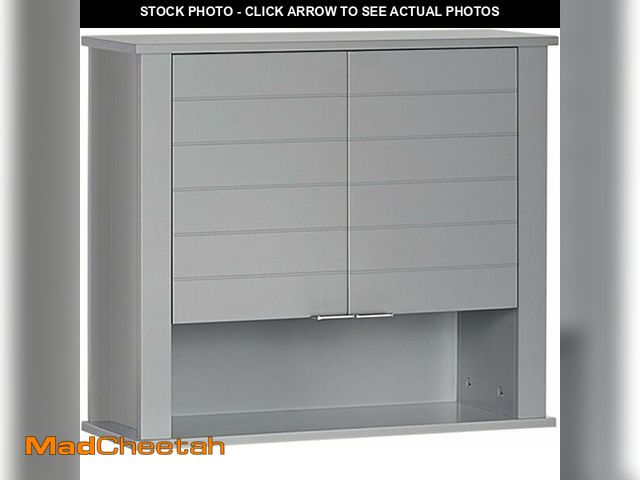 Lot 74-12695868 - RiverRidge Madison Two-Door Over The Toilet Storage Cabinet Gray Wall Mounted Medicine Cabinet with ...