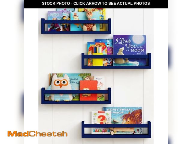 Lot 74-12972206 - Forbena Navy Blue Floating Book Shelves for Nursery Boy, Decorative Wall Bookshelf for Kids Room, Sm...