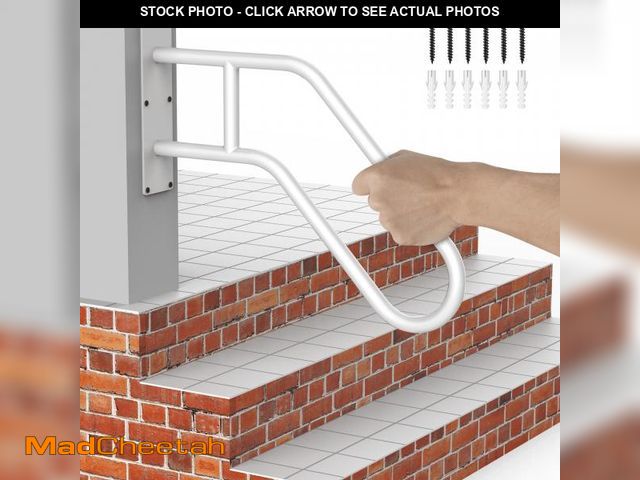 Lot 74-12513015 - 1 upgraded white staircase handrail, suitable for 1-3 steps, outdoor steps, garage, porch, garden, c...