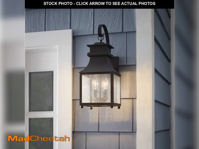 Lot 74-12581791 - (MISSING HARDWARE) Home Decorators Collection Rainbrook 18 in. 2-Light Matte Black Outdoor Wall Ligh...