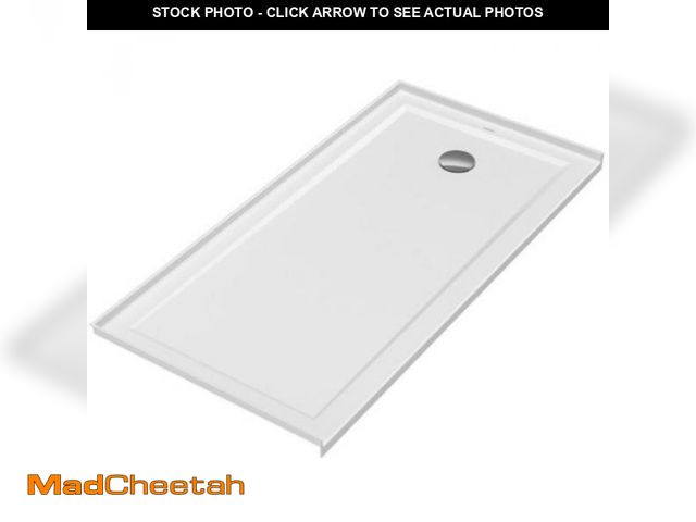 Lot 74-12141935 - Duravit 720247000000090 Architec 60" L X 30" W Alcove Rectangular Shower Base with Panel and Right D...