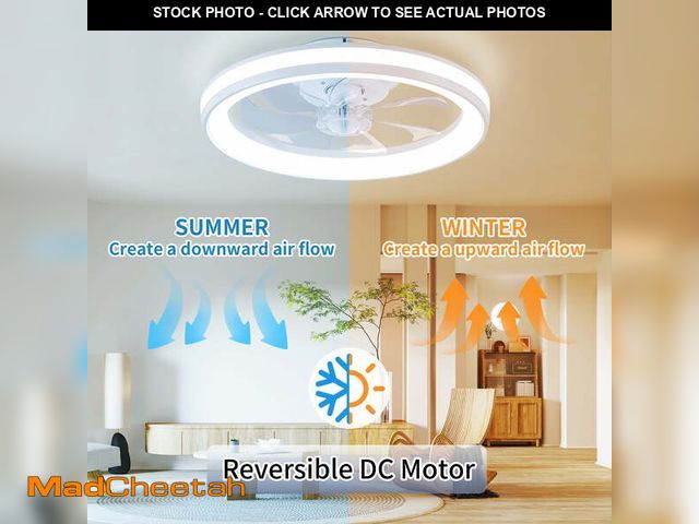 Lot 74-12421015 - 20  Ceiling Fan with Light  Digital Remote &amp; APP Control  Smart 3 Colors Dimmable  6 Speeds - US...
