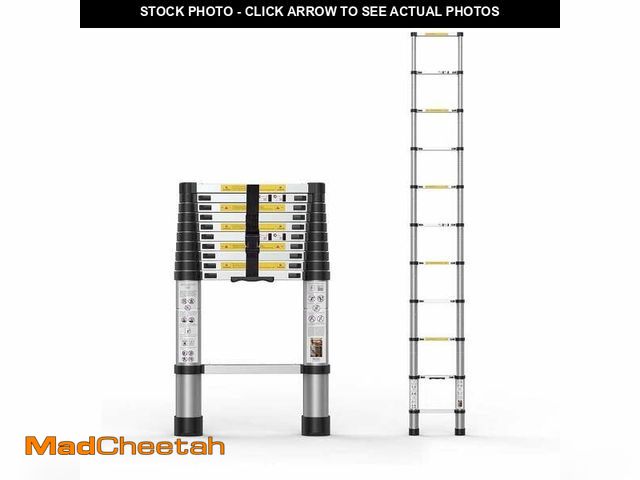 Lot 74-13817875 - BOWEITI 10.5 FT ALUMINUM FOLDABLE TELESCOPIC LADDER WITH 330 LB CAPACITY - UNUSED