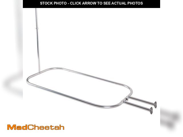 Lot 74-14113049 - Utopia Alley Utopia Alley Rustproof Wall Mounted 54x26 in. Aluminum Hoop Shower Rod With Ceiling Sup...