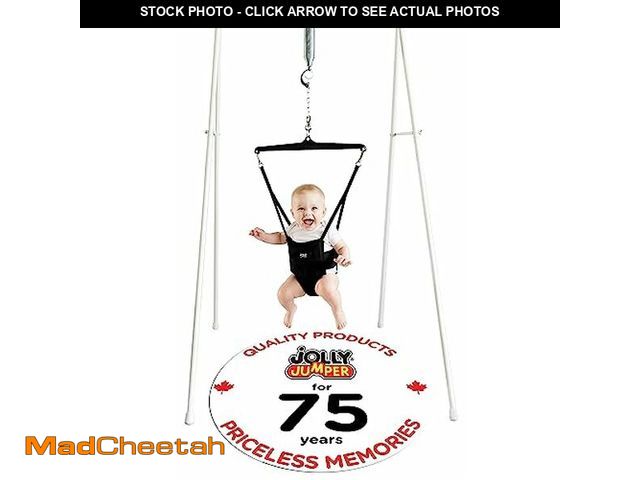 Lot 74-12544165 - Jolly Jumper Classic (Black) with Stand - Original Baby Jumper, Indoor and Outdoor Exercise Saddle S...