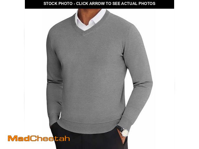 Lot 74-12768221 - HAOMEILI Mens V Neck Dress Sweater Long Sleeve Slim Fit Fashion Pullover Sweater - UNUSED