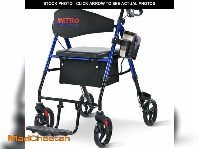 Lot 74-13041553 - Metro Mobility 2 in 1 Rollator Walker &amp; Transport Wheelchair, Foldable Lightweight Rollator Walk...