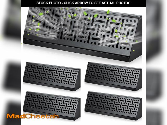 Lot 74-12702717 - Landhoow 4 Pcs 15 Inch Baseboard Diffuser Register (Duct Opening Size), Black Vent Covers for Home F...