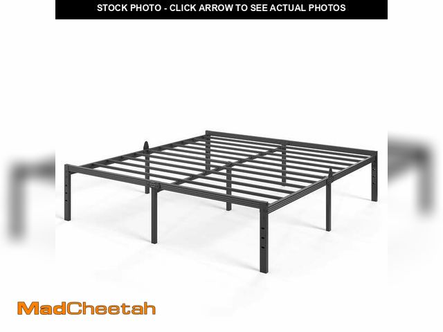 Lot 74-14086212 - Auroral Zone 18 inch King Metal Platform Bed Frame, Heavy Duty Mattress Foundation, No Box Spring Re...