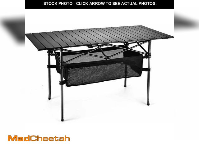 Lot 74-12890994 - GVDV 47'' Folding Camping Table, Outdoor Portable Picnic Camping Table, Aluminum Roll-up Table with ...