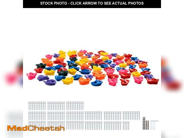 Lot 74-12746772 - SVOPES 72-Rock Climbing Holds, Multi-Size and Multi-Colored, Ideal for both Kids and Adults, Rock Wa...