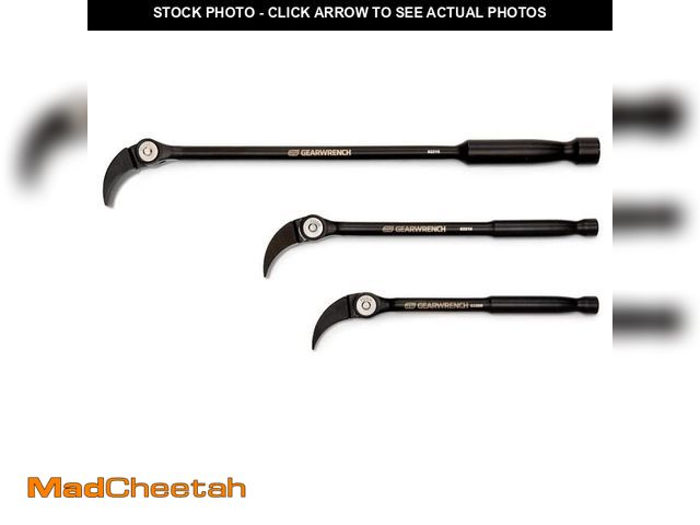 Lot 74-14345174 - GEARWRENCH 8 in., 10 in., and 16 in. Indexing Head Pry Bar Set (3-Piece) - UNUSED