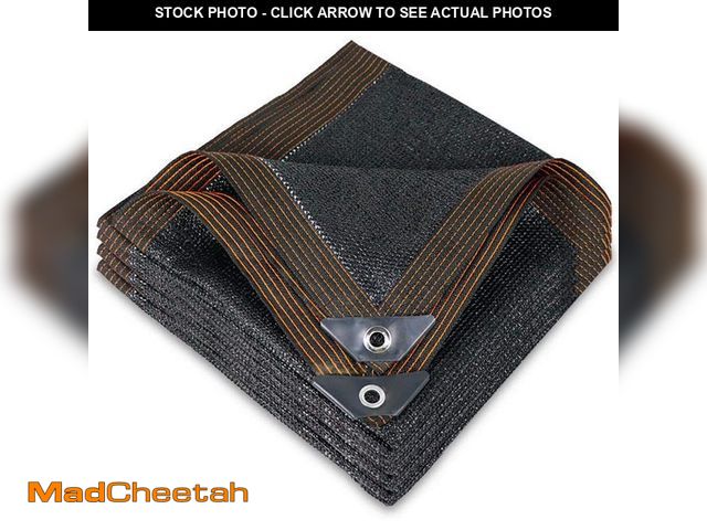 Lot 74-12464818 - Angel Sar 20 ft. x 48 ft. 50% Black Shade Cloth, Durable Mesh Tarp with Grommets for Patio Garden Gr...