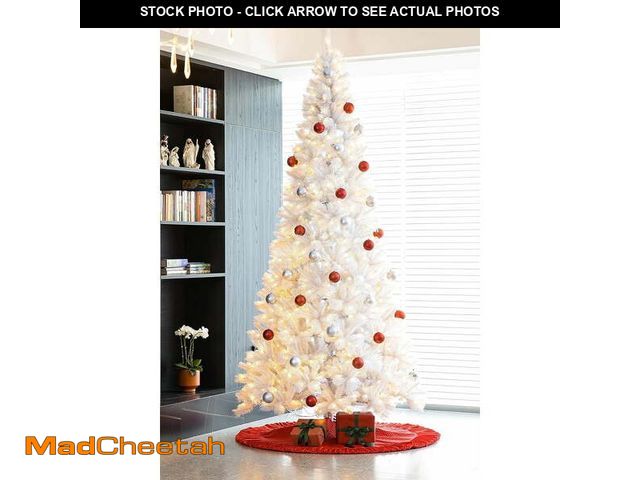 Lot 74-12888164 - BSHAPPLUS 7.5 ft Pre-Lit White Christmas Tree,600 Color-Changing LED Lights,1600 Branch Tips,Hinged ...