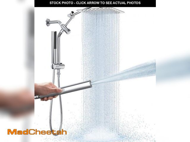 Lot 74-12122671 - Veken 10" Luxurious All Metal Rain Shower Head with Handheld Spray Combo, High Pressure Rainfall Squ...