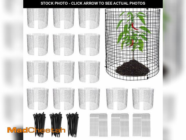 Lot 74-14143272 - 15 Pack Round Plant Protector from Animals, 12'' x 12'' Metal Plant CagesÃ¯Â¼Å45Pcs Metal Mesh to K...