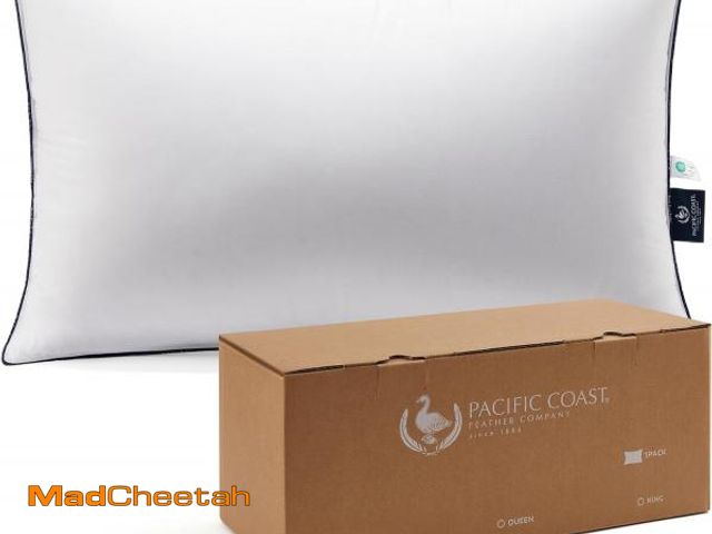 Lot 74-12330292 - Pacific Coast Bed Pillow, Hotel Collection Goose Feather and Down Pillow for Sleeping, 3-Chamber Des...