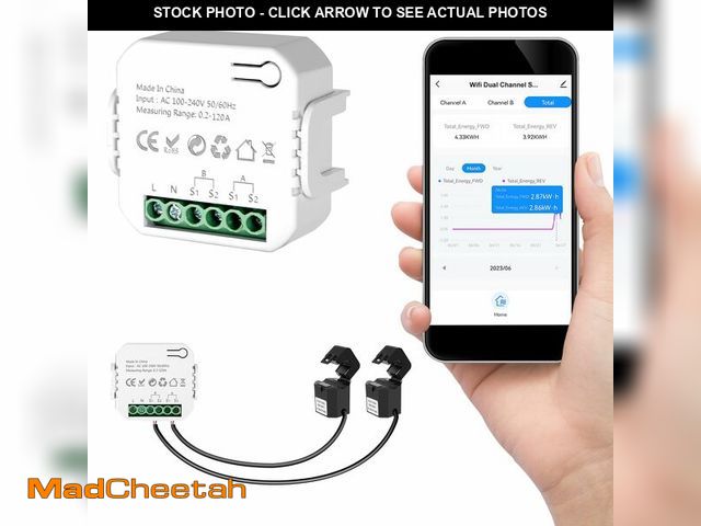 Lot 74-14213576 - Smart Home Energy Monitor 2Ãâ120A, Dual-Channel Real-Time Electricity Usage Monitoring for Househ...